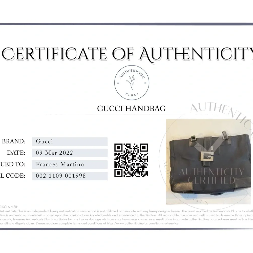 Authentic Gucci canvas and leather handbag in very good condition 13” X 9” X 2” - Picture 8 of 8